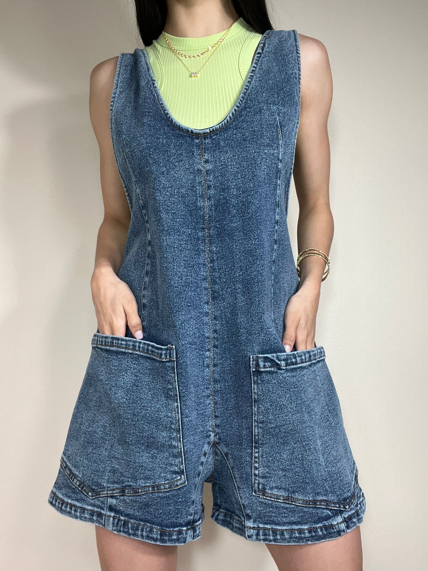 Melany Denim Romper