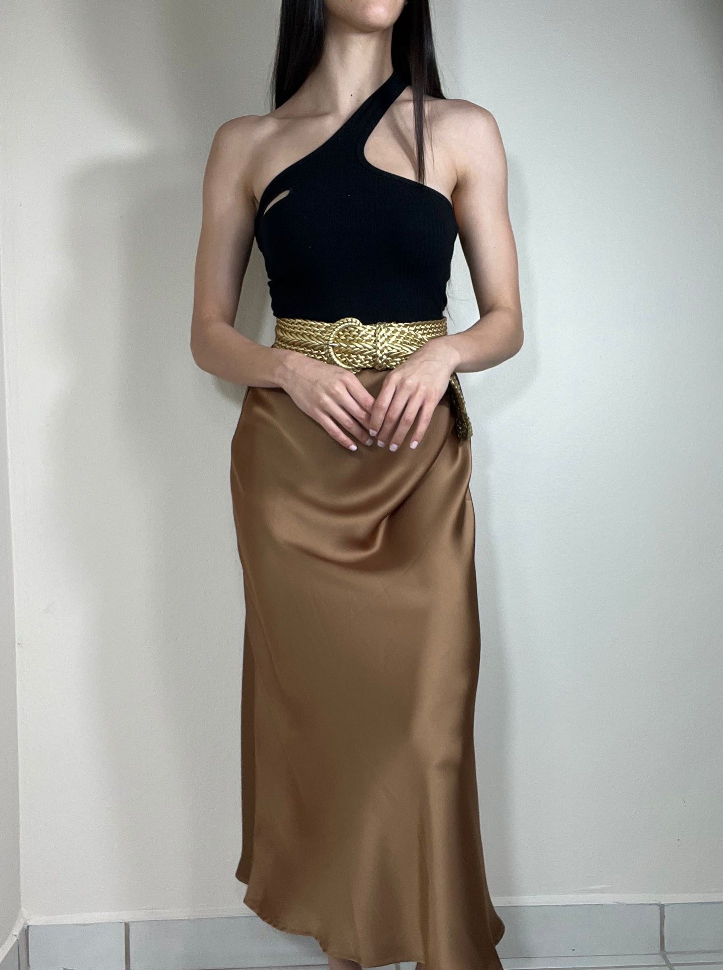 Lilly Satin Midi Skirt