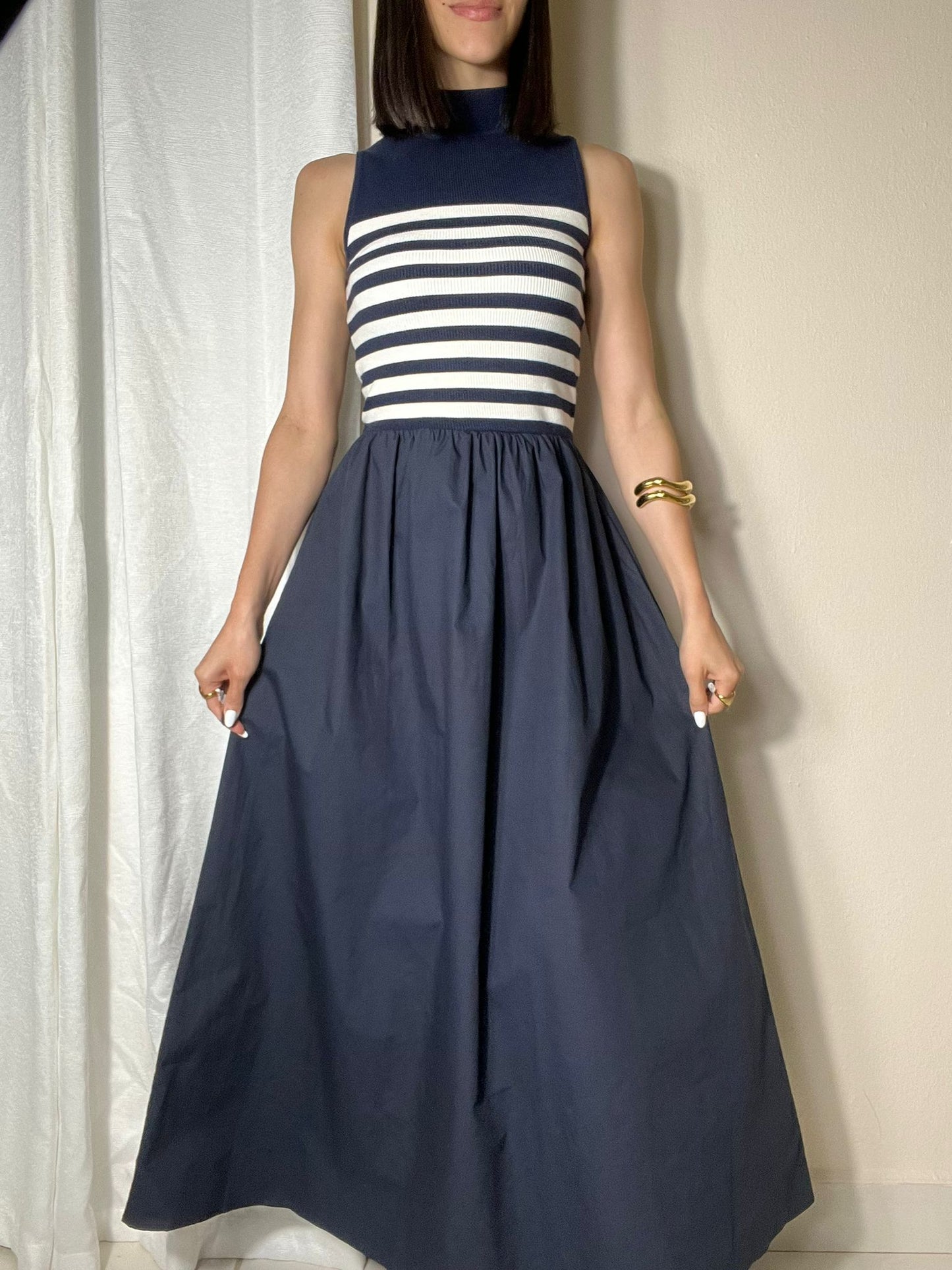 Roa striped mid dress