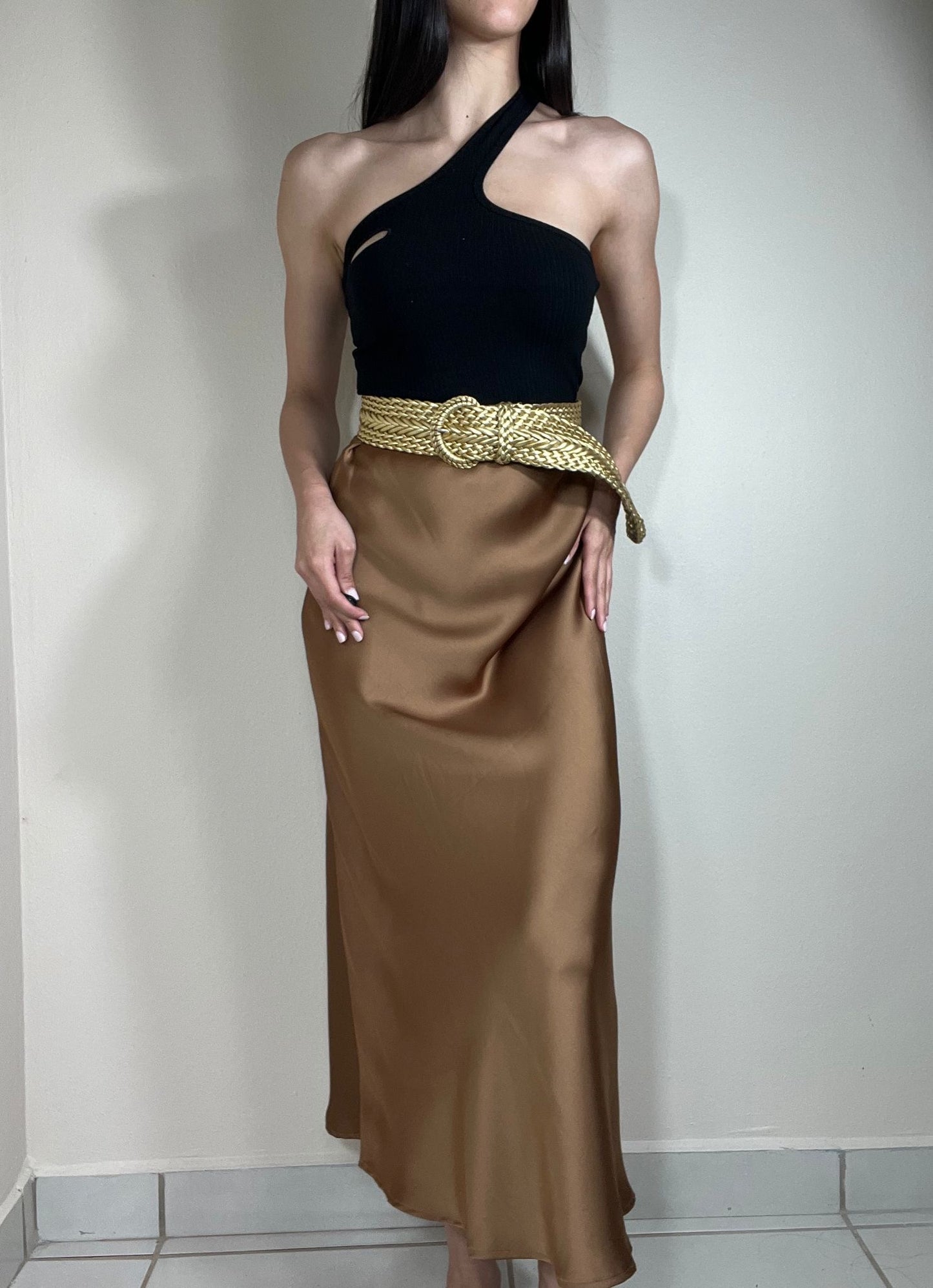 Lilly Satin Midi Skirt