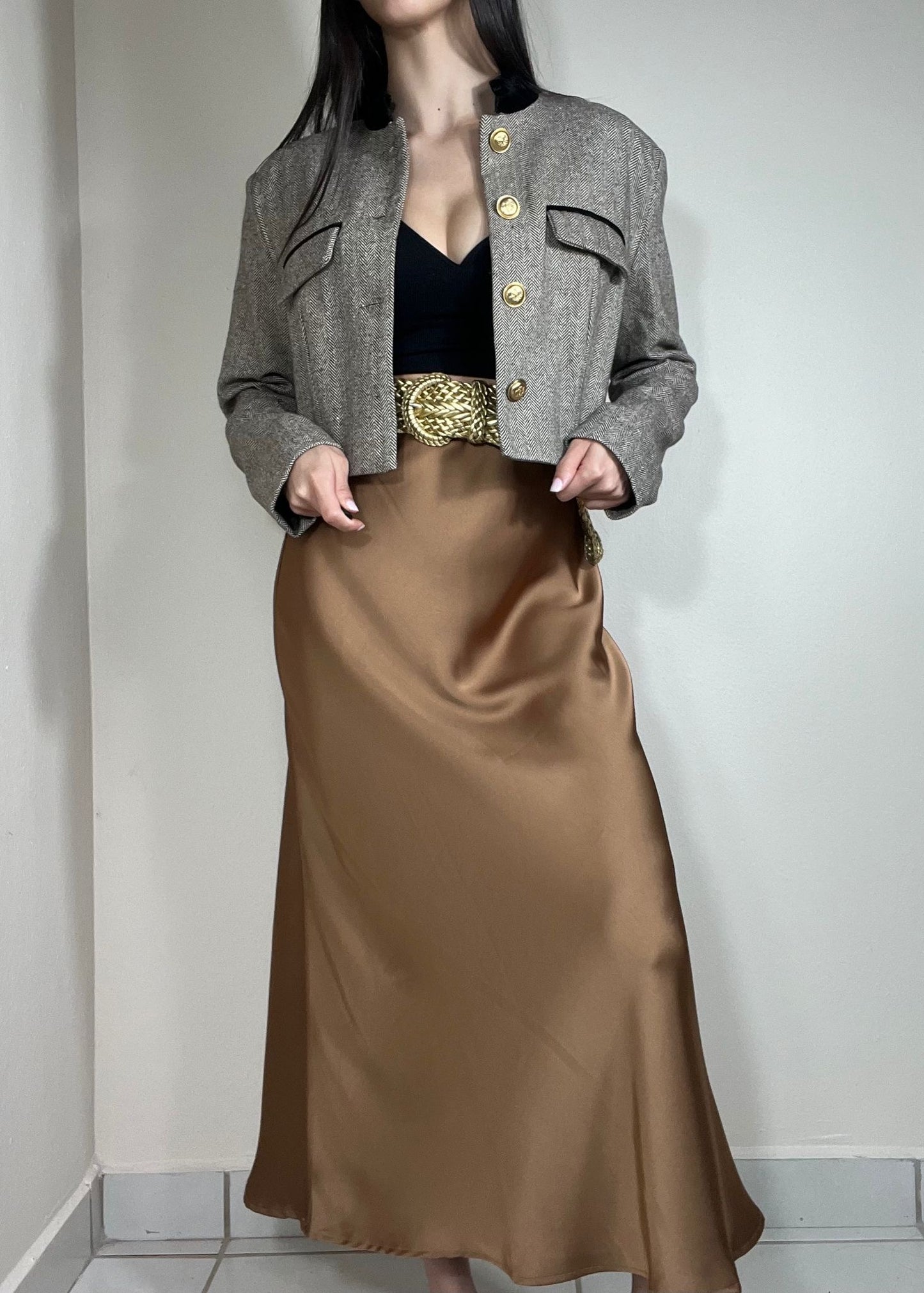 Lilly Satin Midi Skirt