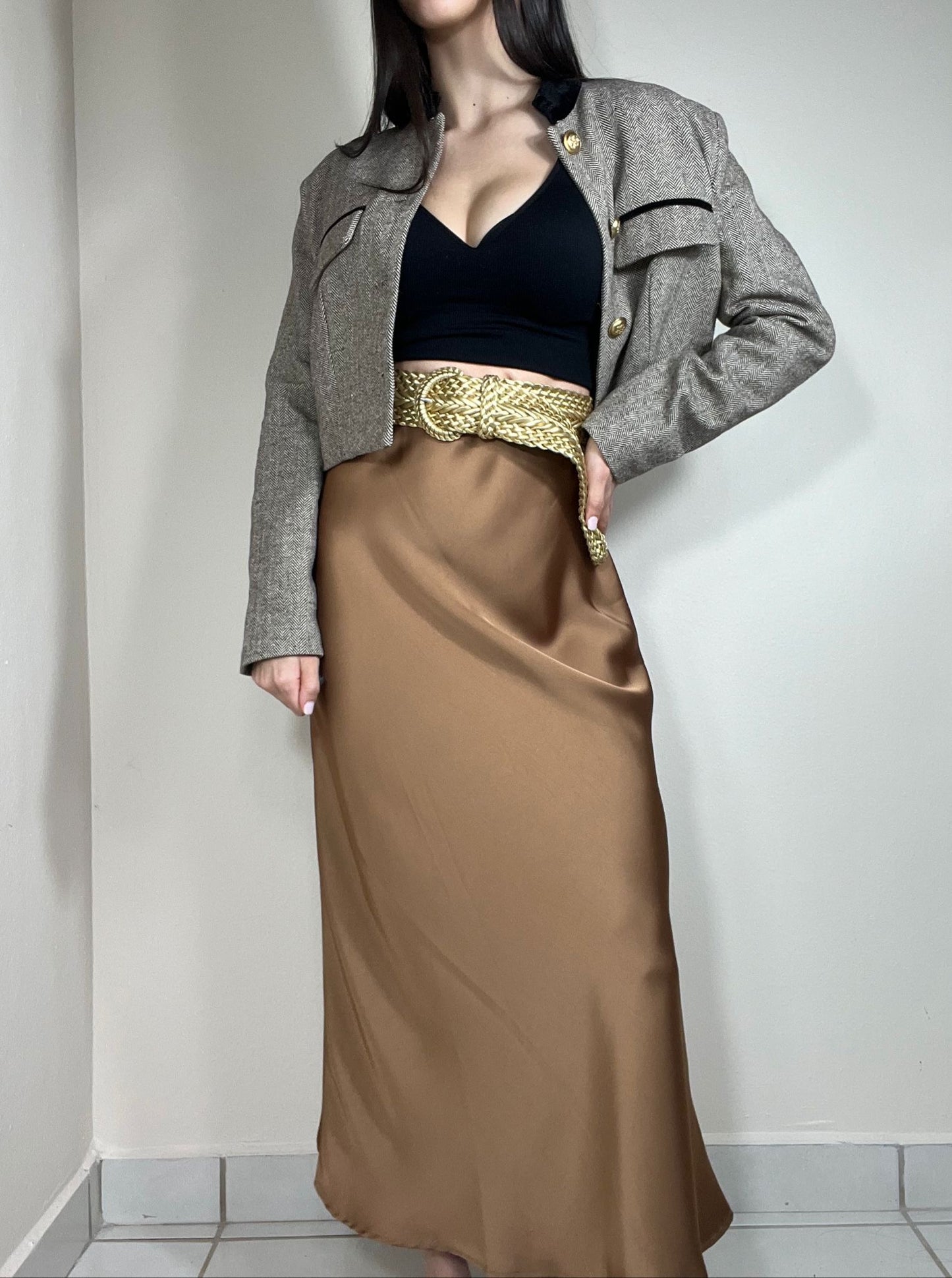 Lilly Satin Midi Skirt