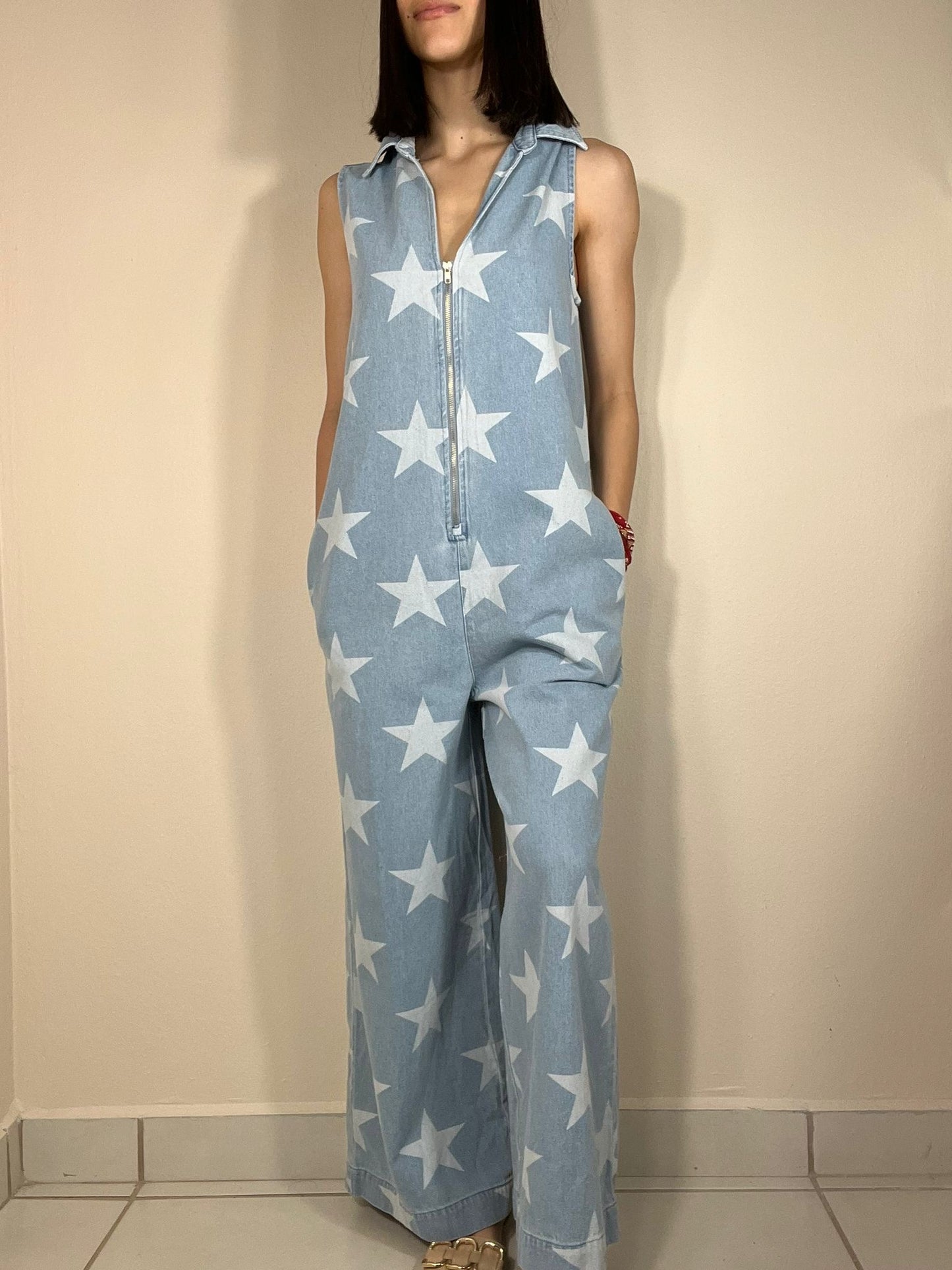 Star Denim Jumpsuit