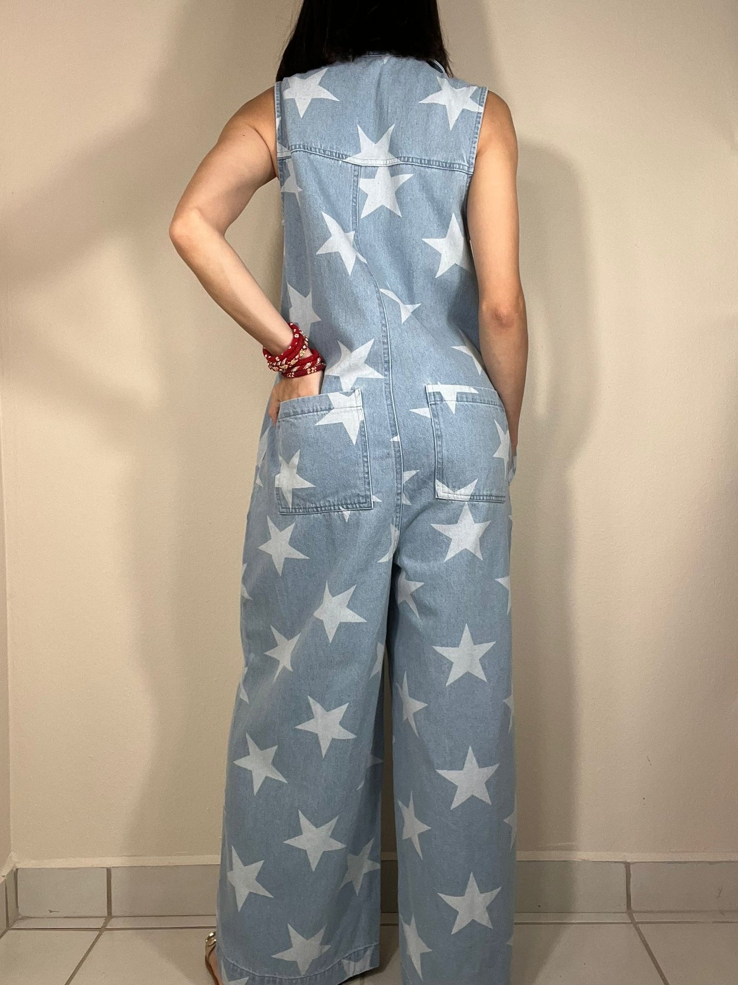 Star Denim Jumpsuit