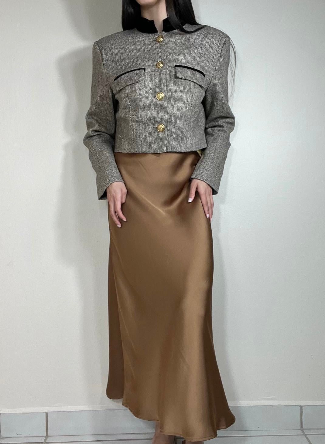 Lilly Satin Midi Skirt