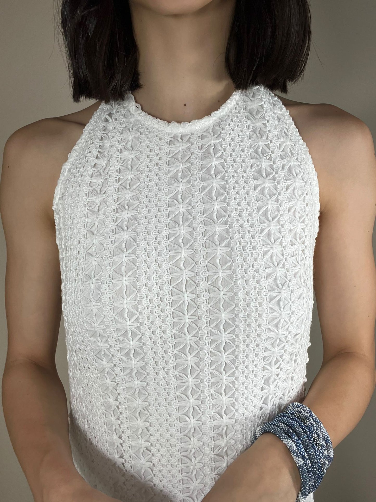 Crochet Halter Maxi Dress**Final Sale**