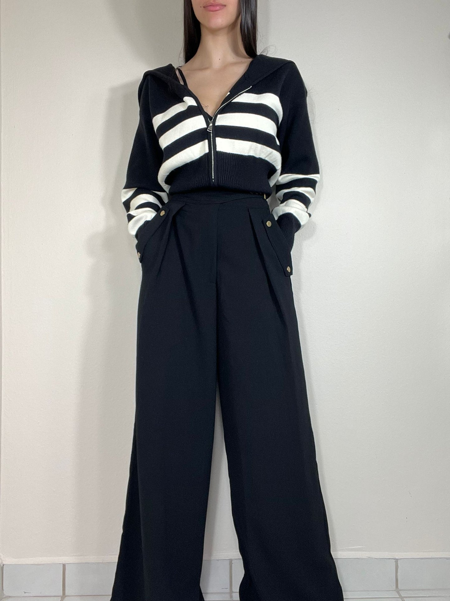 Striped Knit Cardigan Jacket