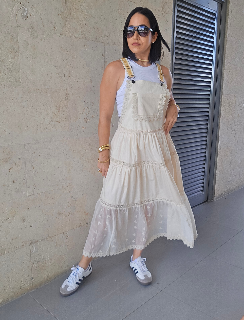 Graciela Overall Dress Champagne *FINAL SALE*
