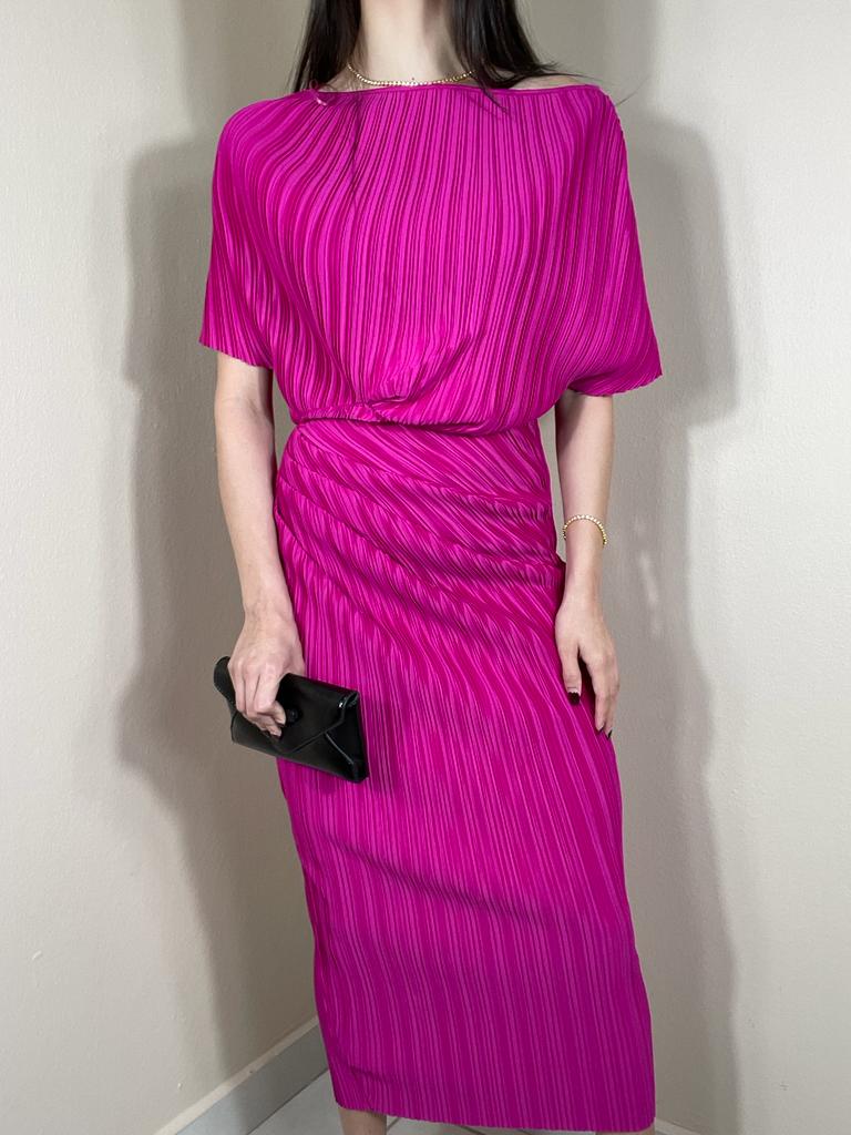 Magenta Midi Dress
