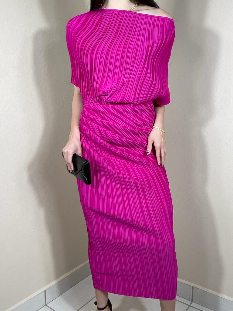 Magenta Midi Dress