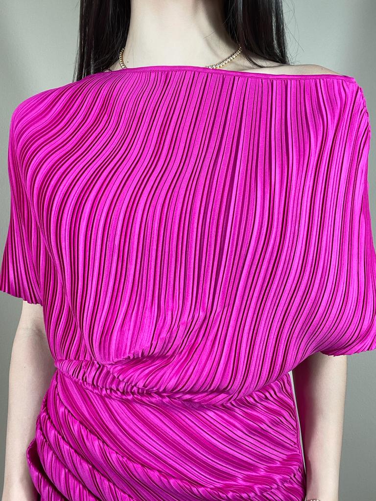Magenta Midi Dress