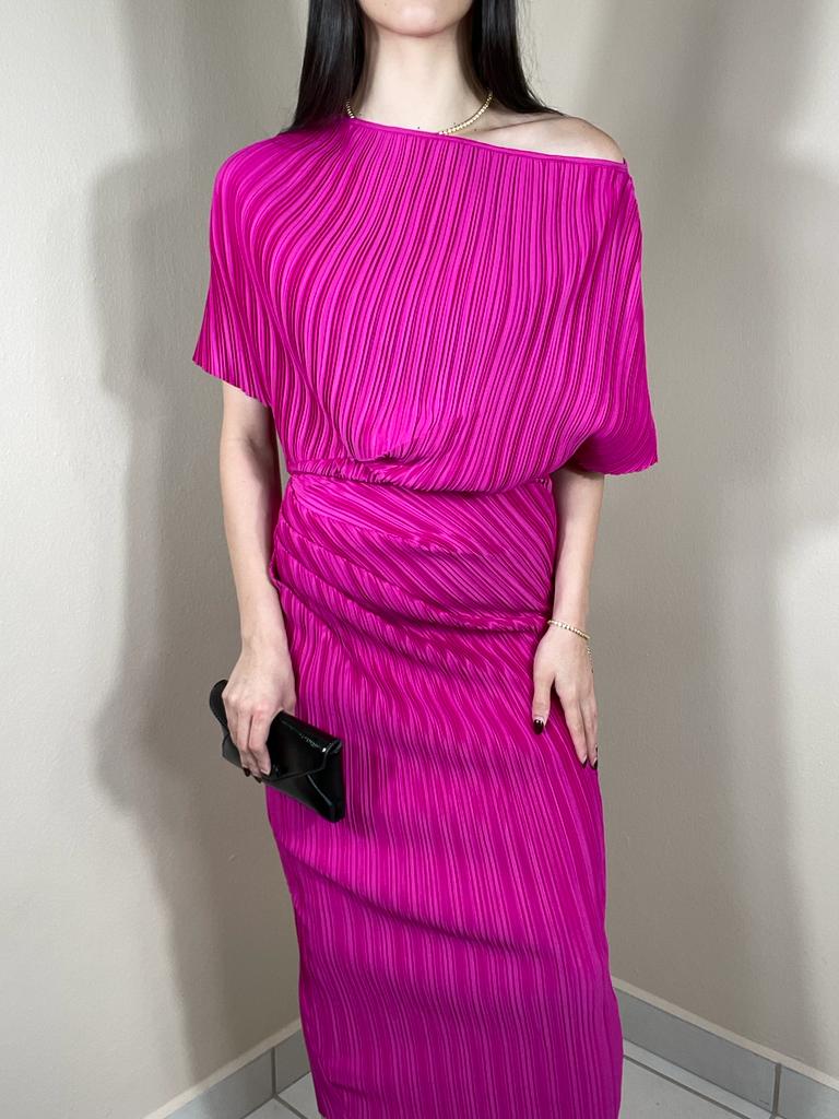 Magenta Midi Dress