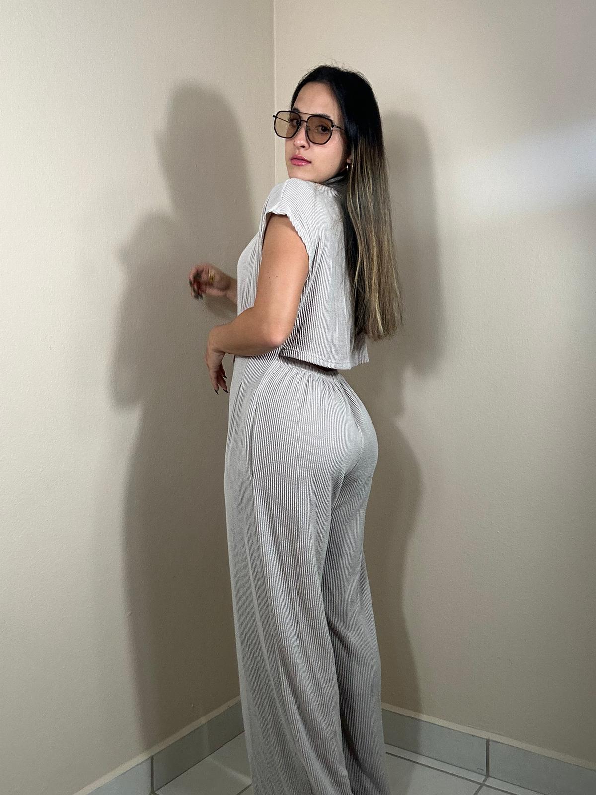 Ribbed Cut Out Back Jumpsuit