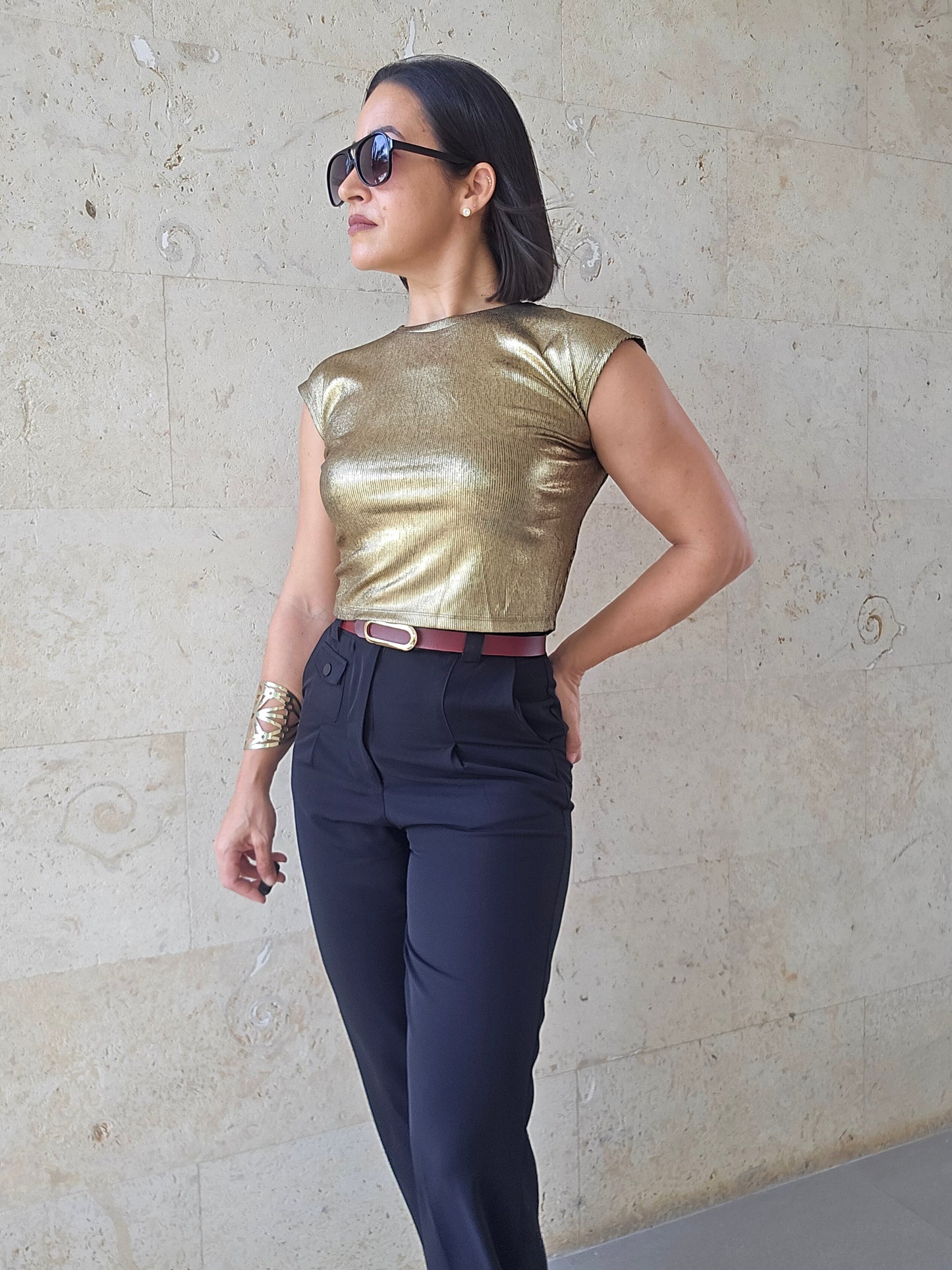 Aura Metallic Top