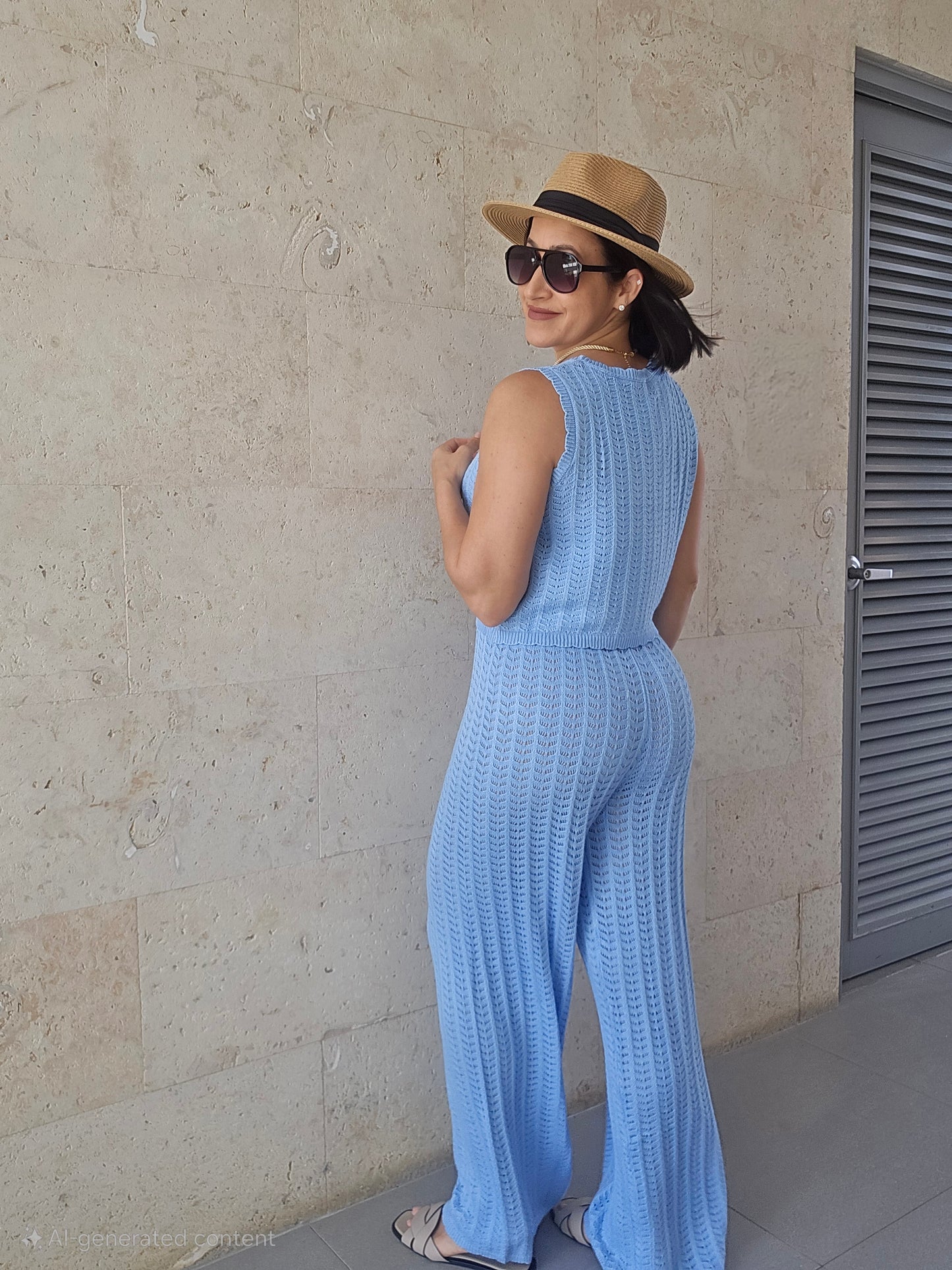 Vera Crochet Set Sky Blue *FINAL SALE*