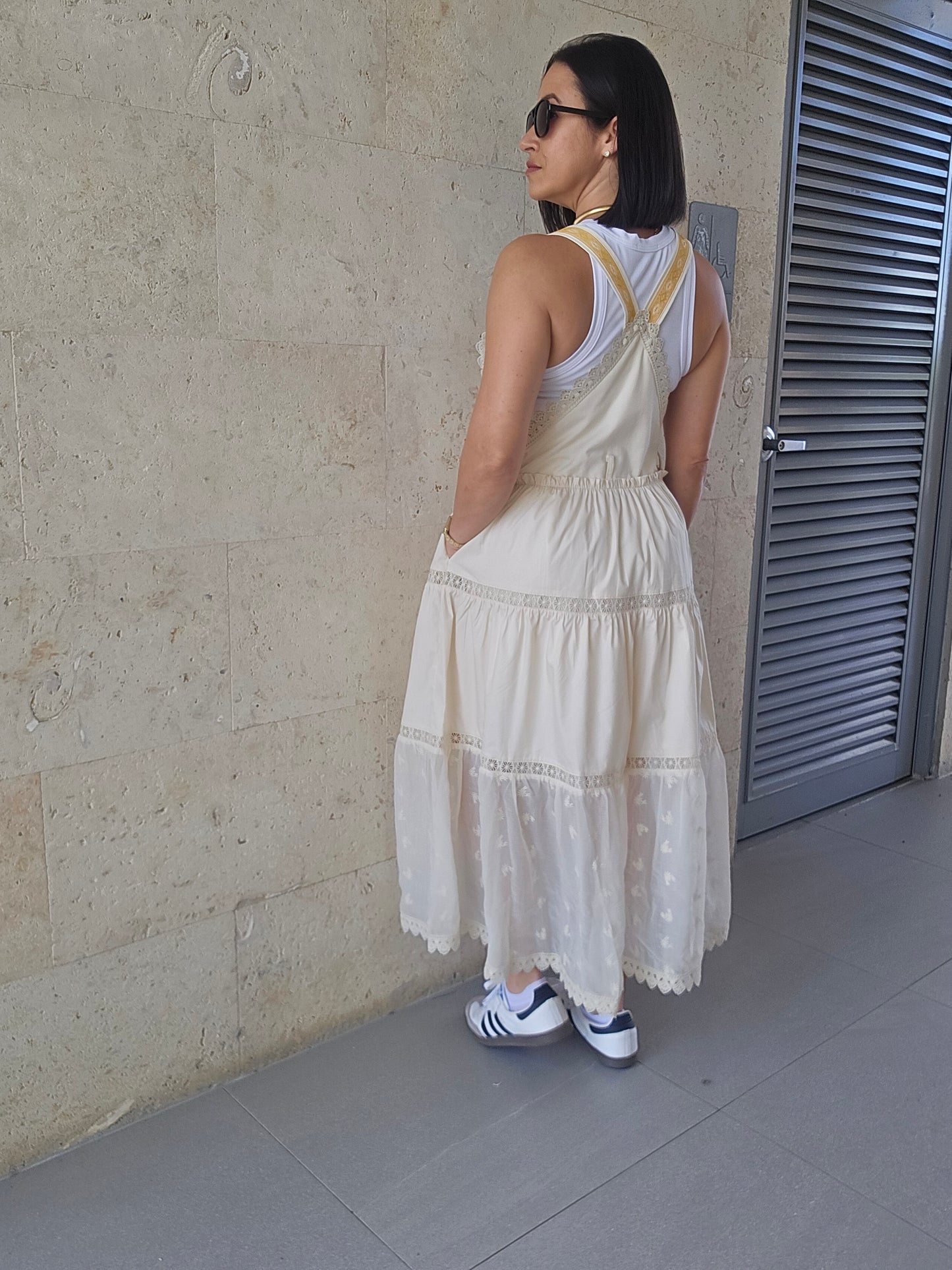 Graciela Overall Dress Champagne *FINAL SALE*