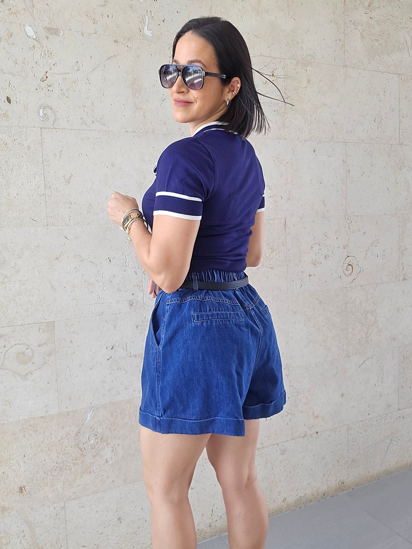 Zera Navy Top