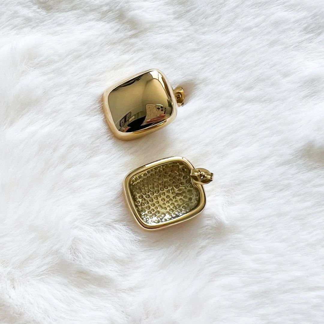 Gold Square Earrings