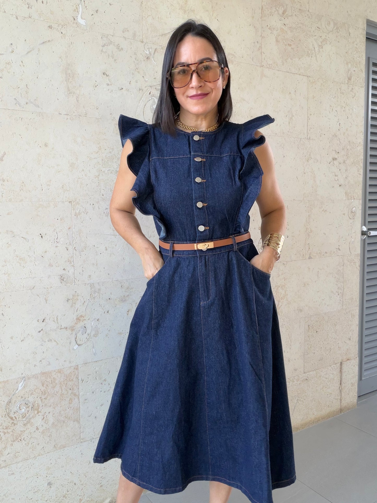 Florencia Dark Denim Dress