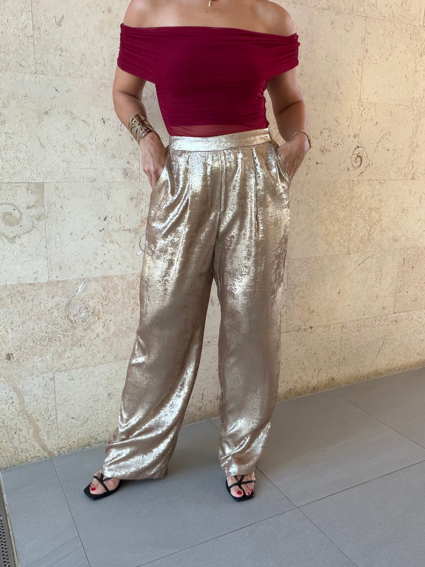 Christie Shimmer Pants Gold