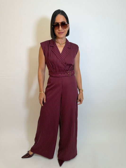 Azahara Vest Set  Wine