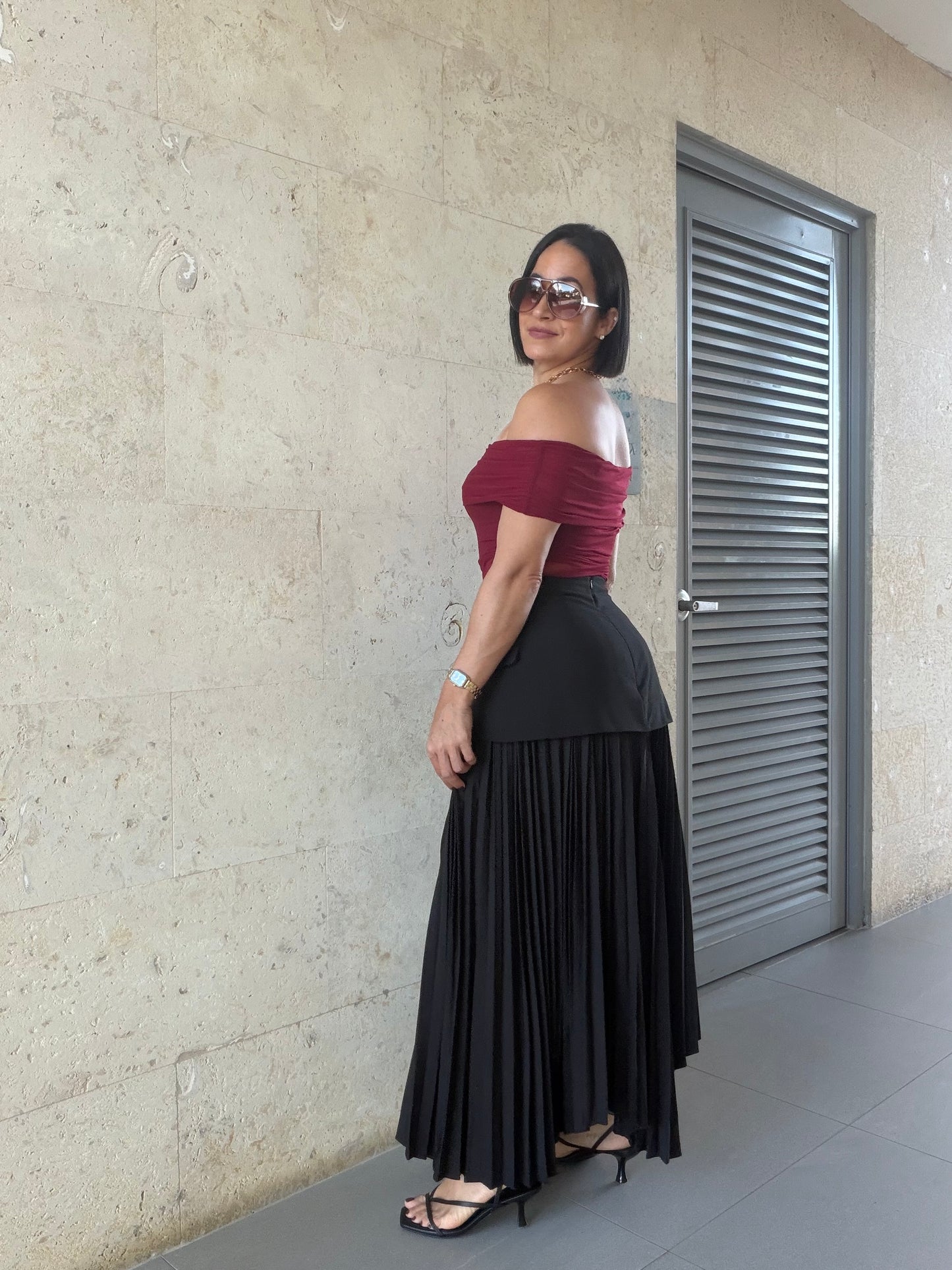 Agata Asymmetric Skirt Black