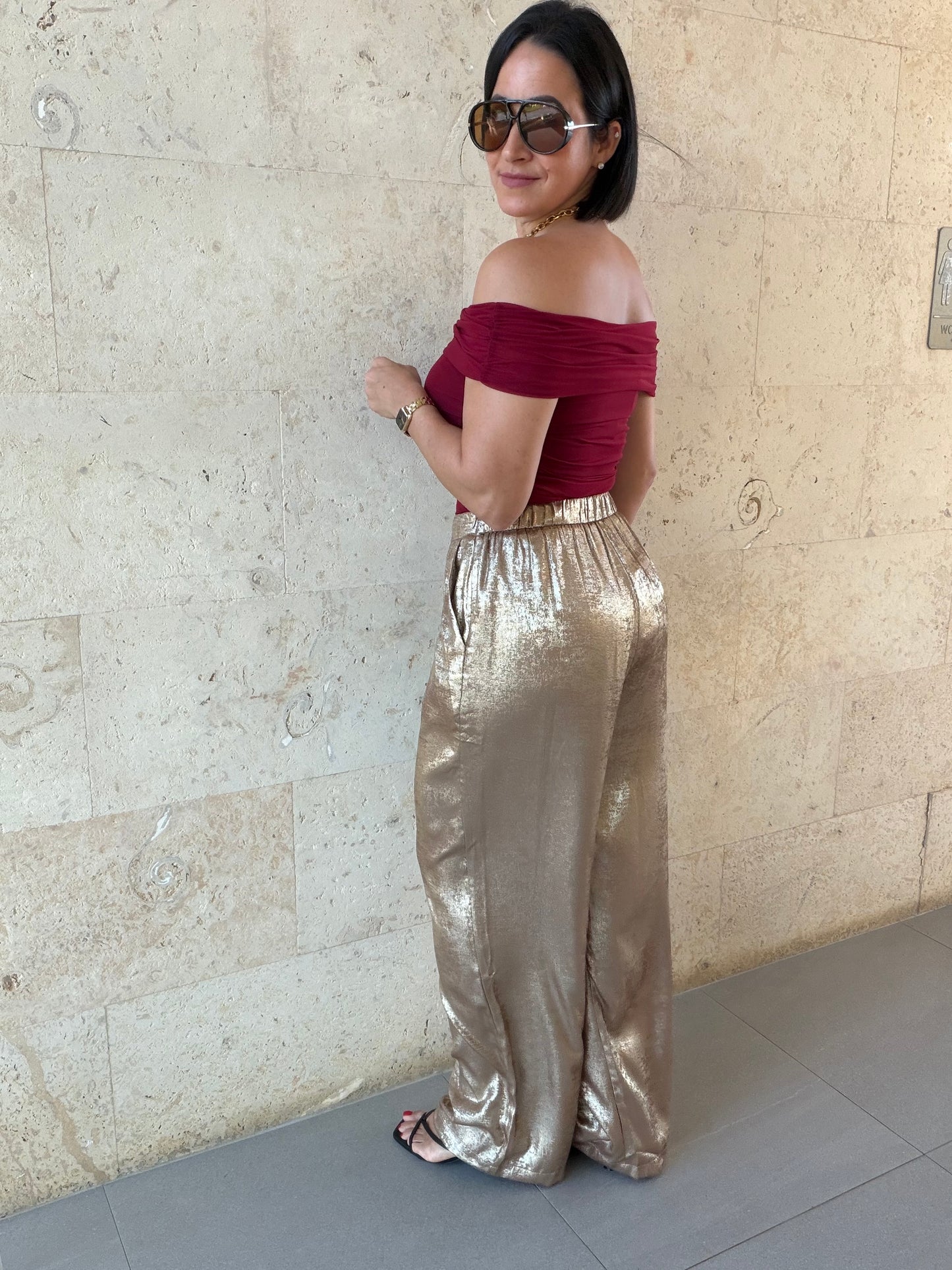 Christie Shimmer Pants Gold