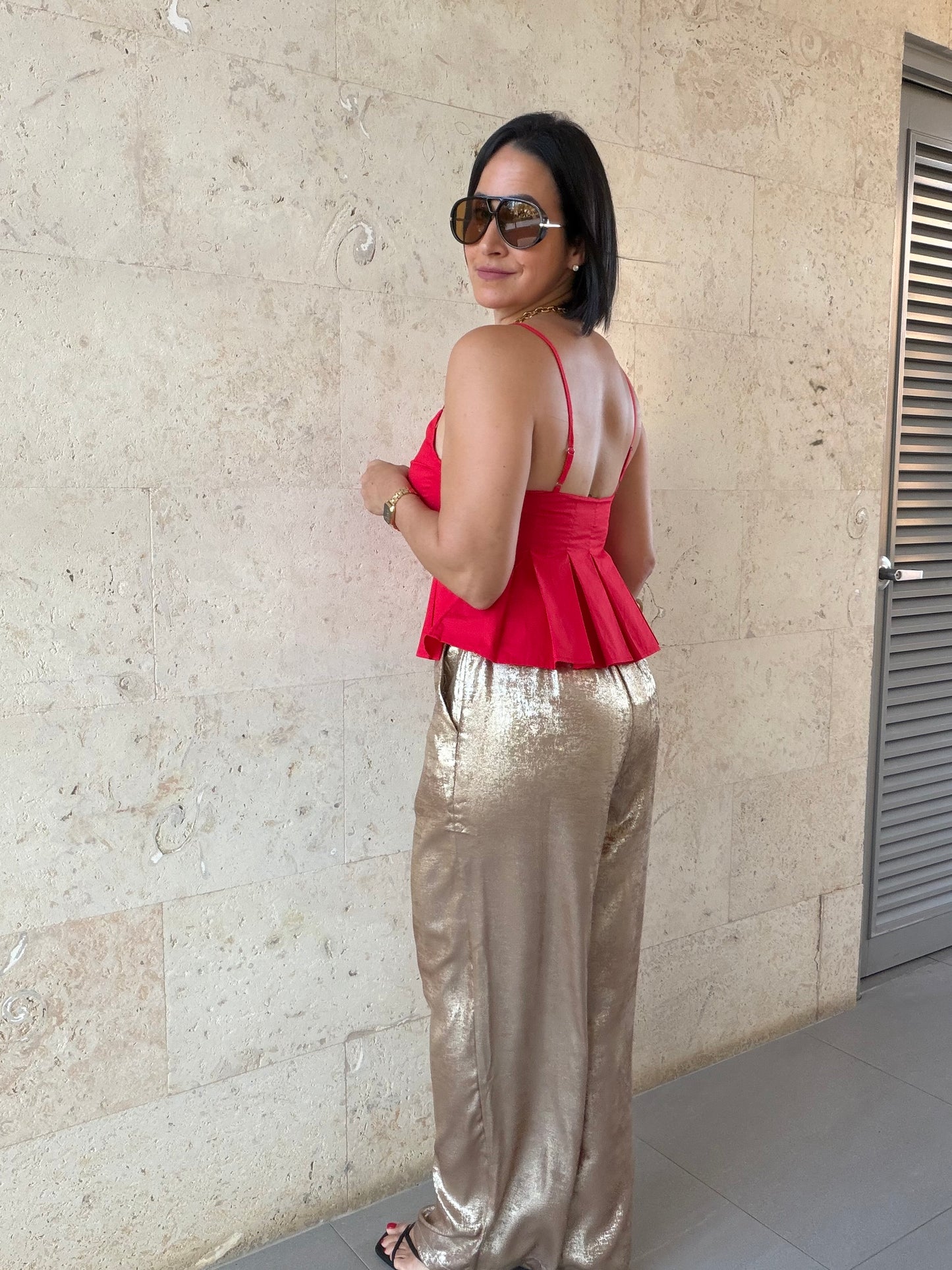 Christie Shimmer Pants Gold