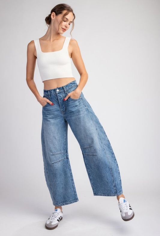 Blu Barrel Denim Pants