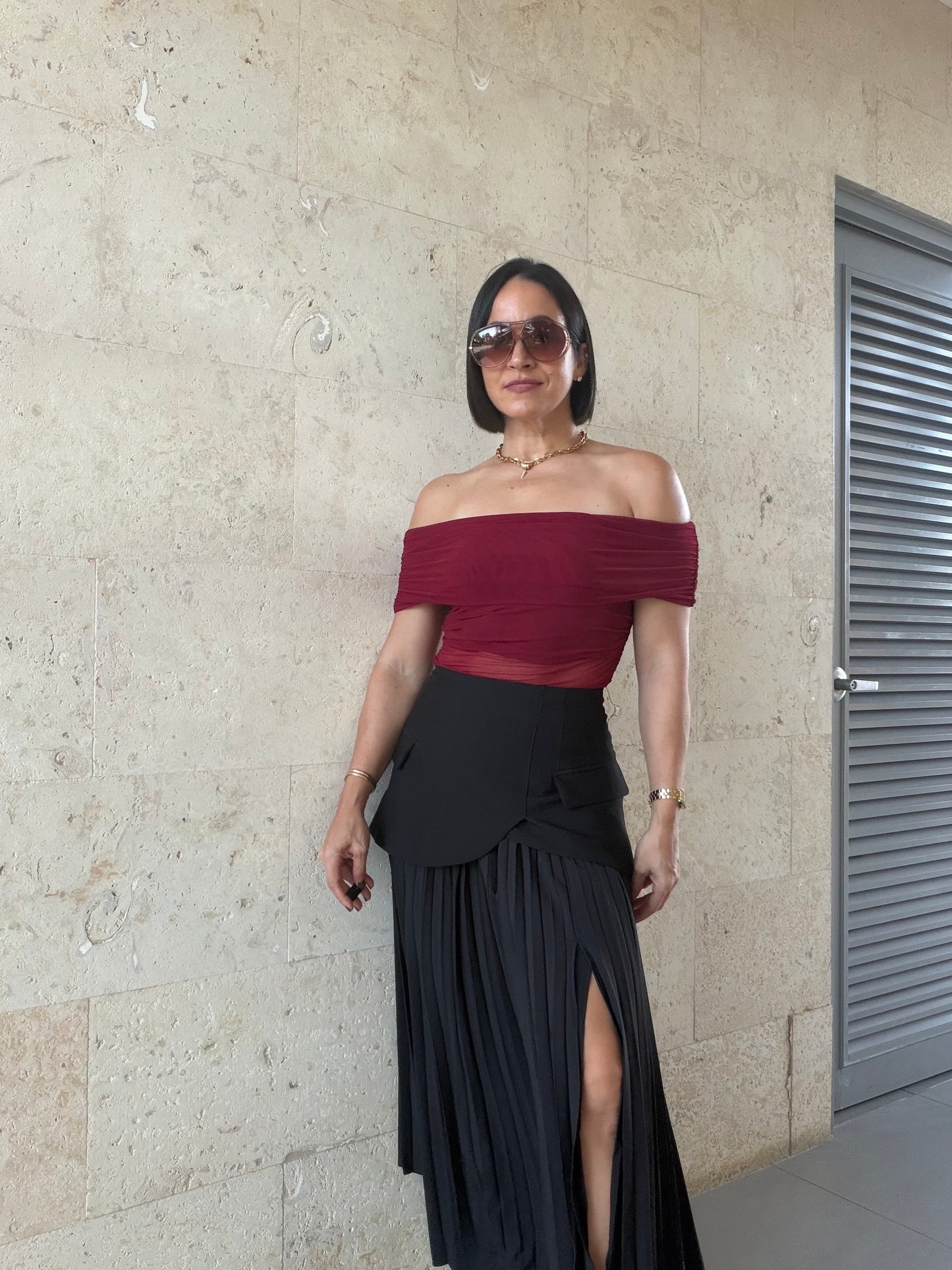 Agata Asymmetric Skirt Black