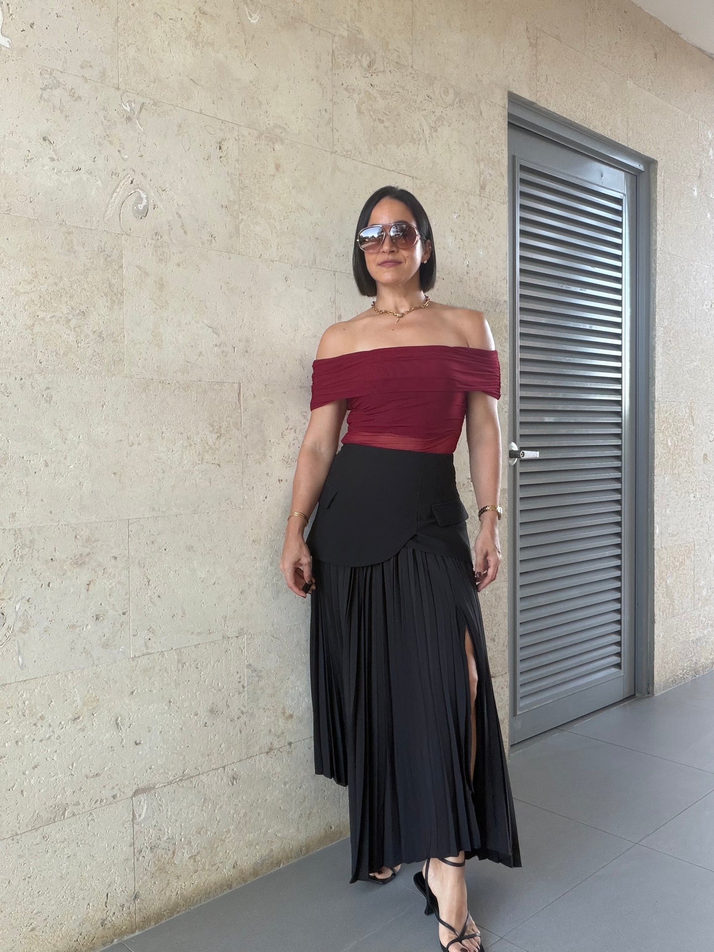 Agata Asymmetric Skirt Black