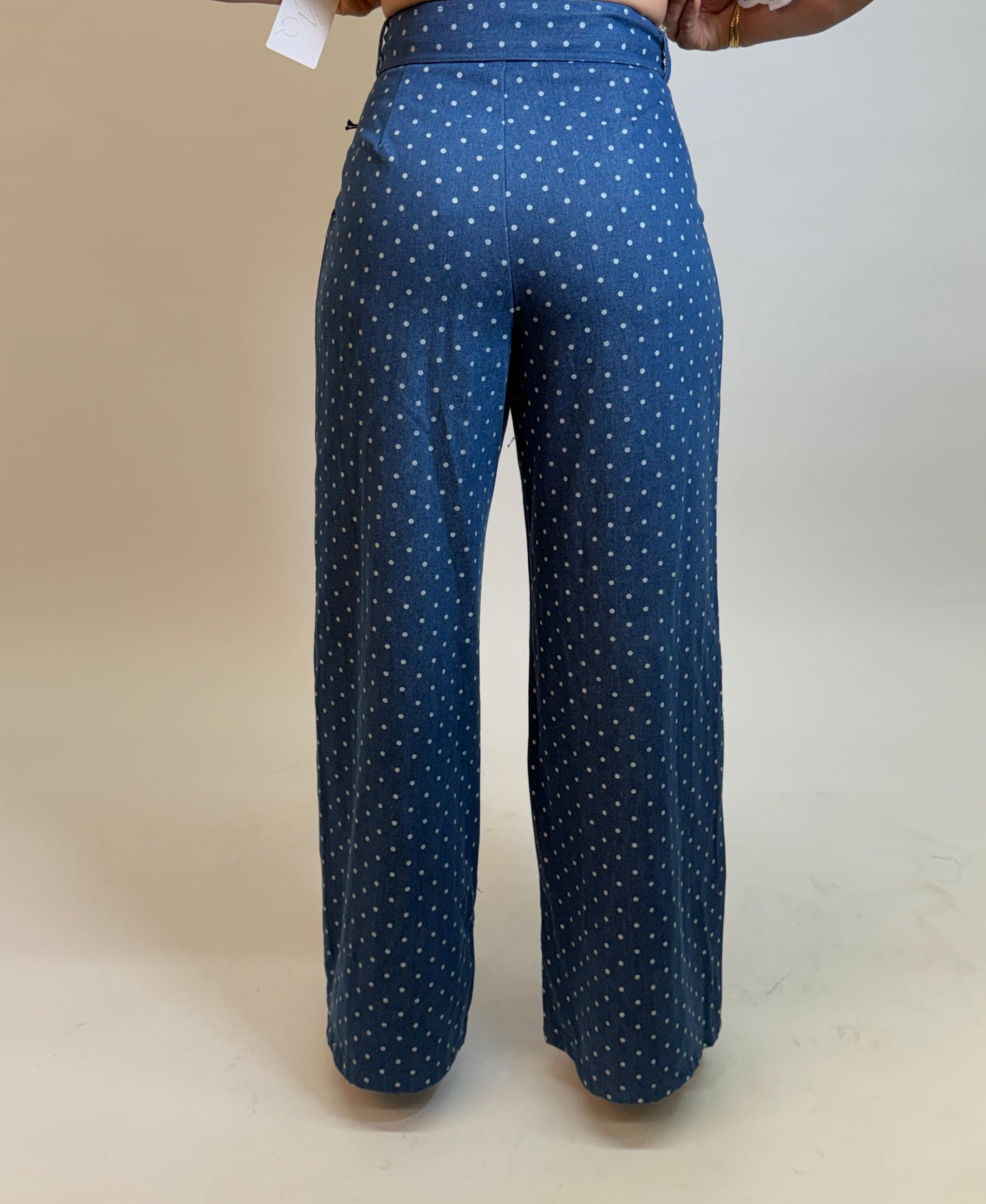Polka Dots High Waist Denim Pants