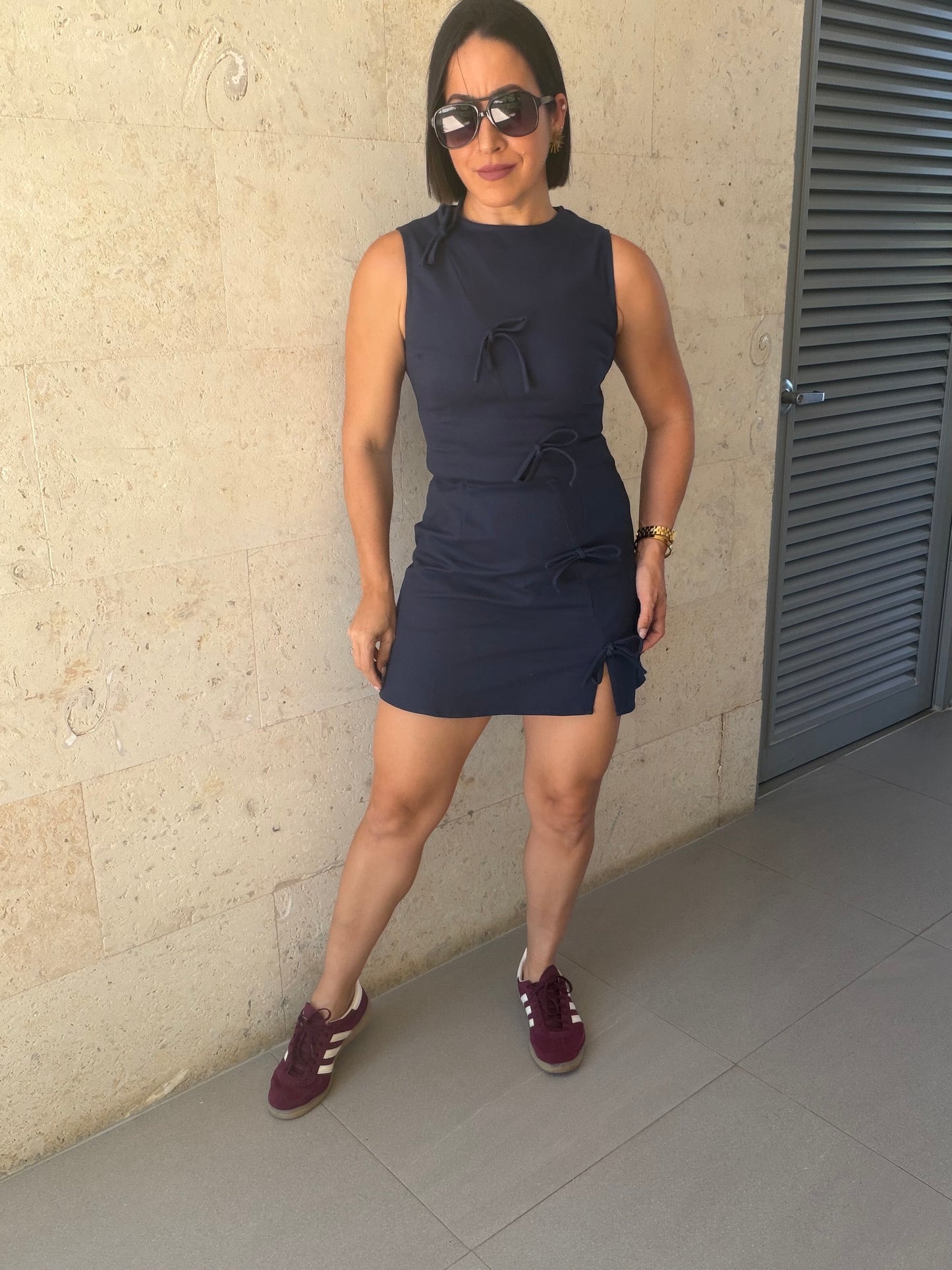 Ribbon mini dress