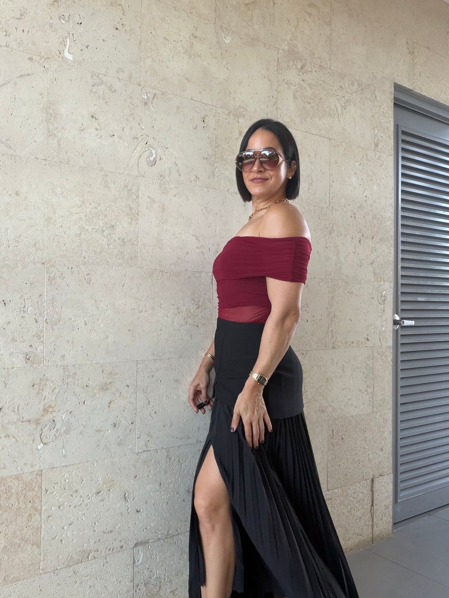 Agata Asymmetric Skirt Black