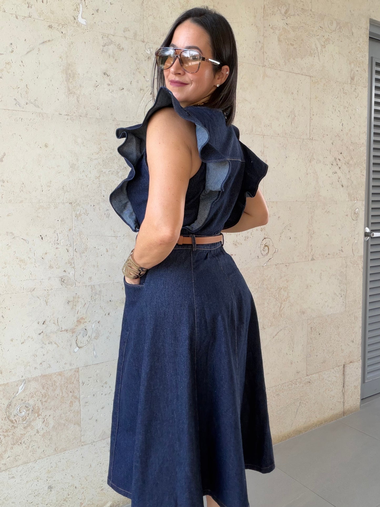 Florencia Dark Denim Dress