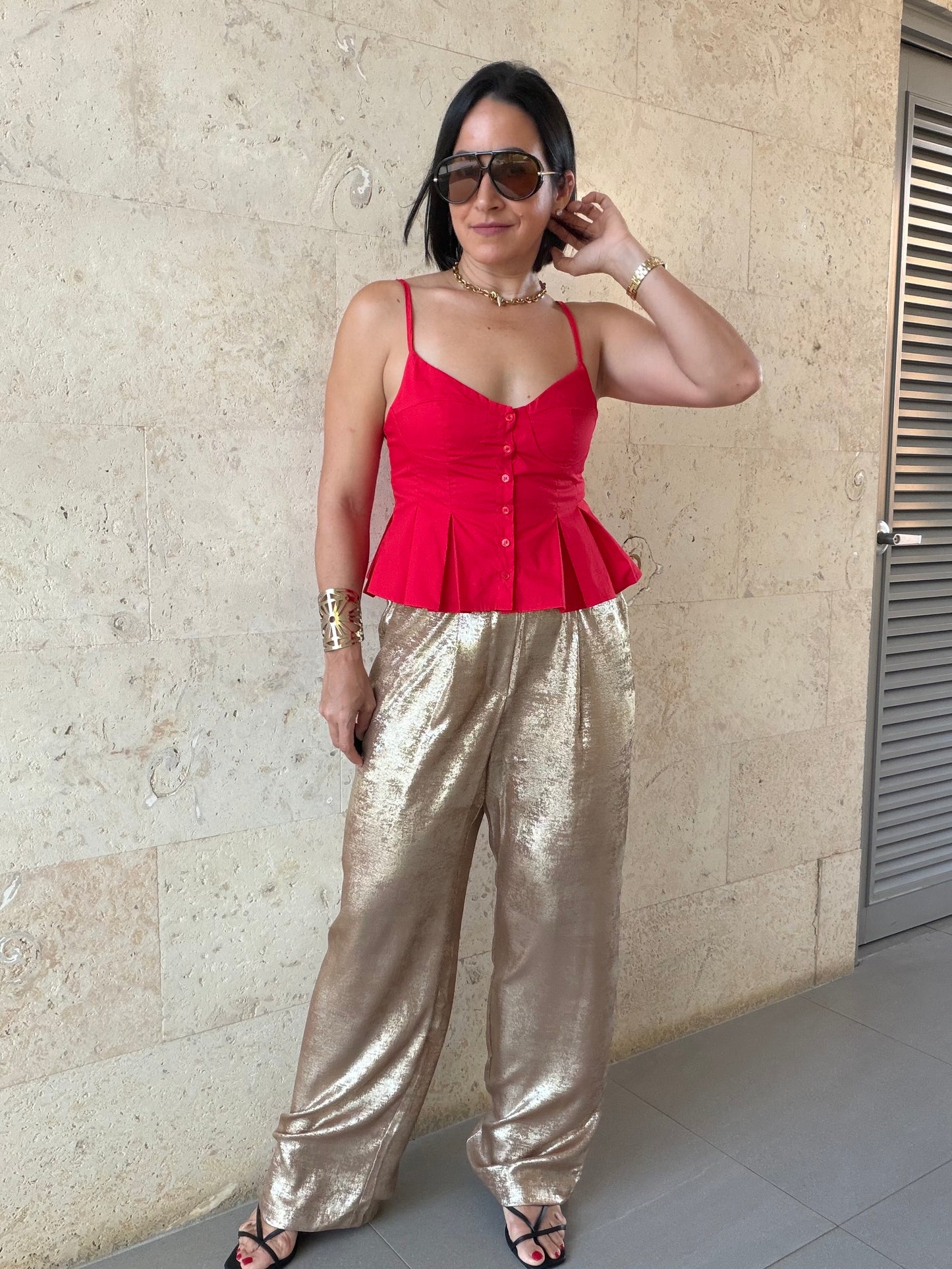 Christie Shimmer Pants Gold