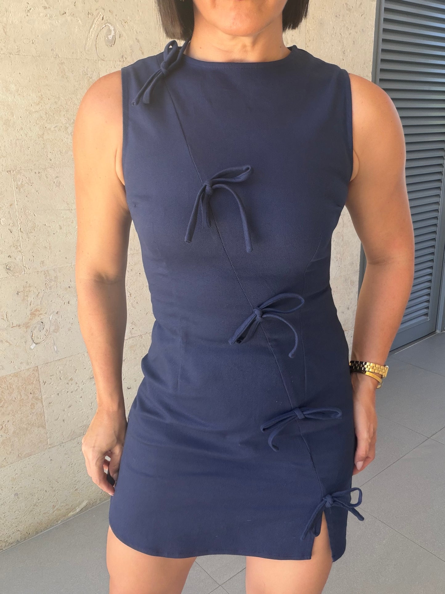 Ribbon mini dress