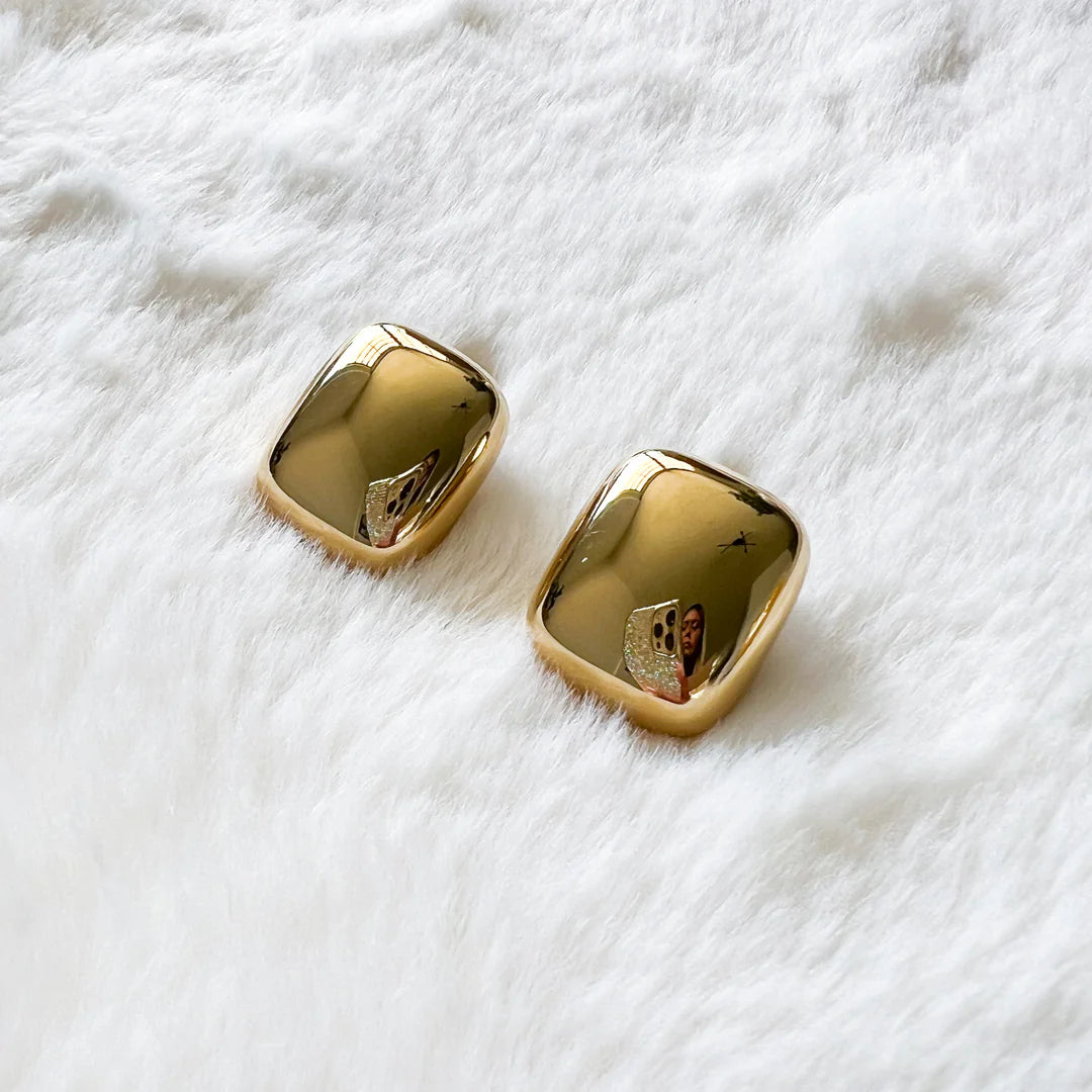 Gold Square Earrings