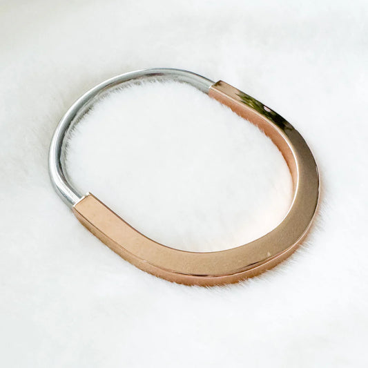 Rose Gold + Silver Connect Bangle