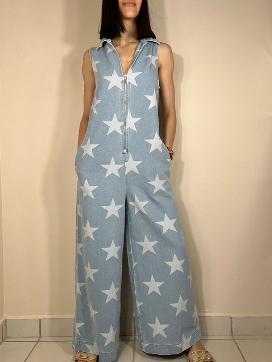 Star Denim Jumpsuit