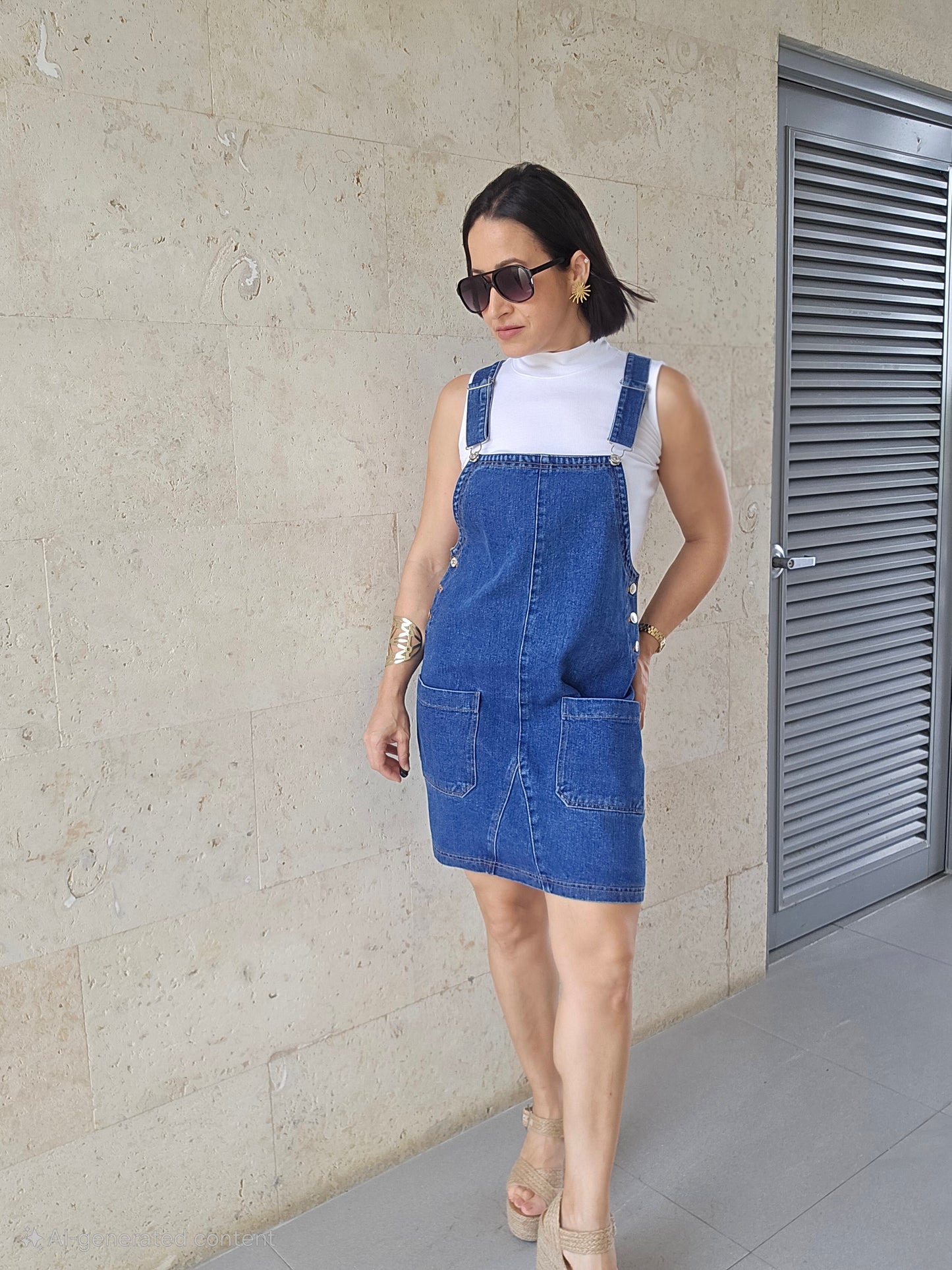 Alicia Overall Denim Dress