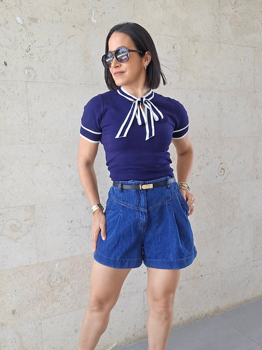Zera Navy Top