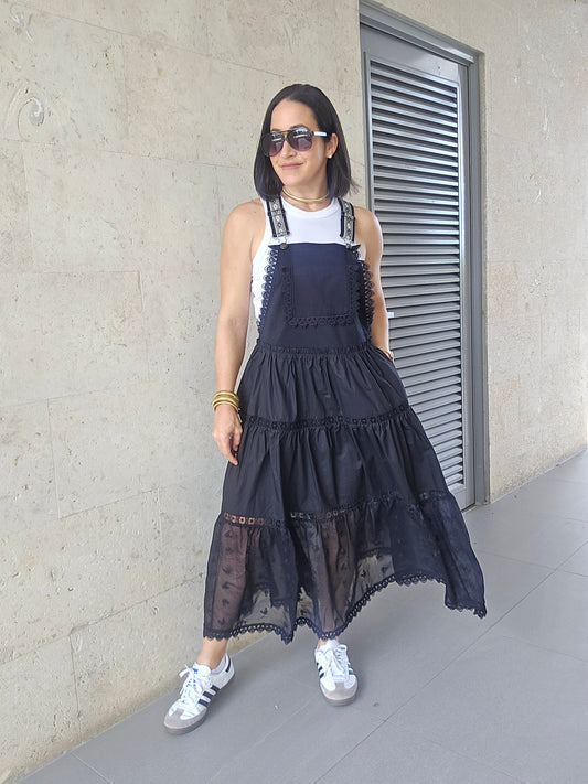 Graciela Overall Dress Black