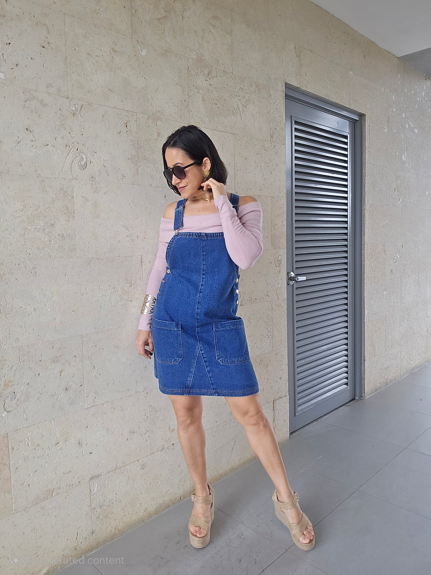 Alicia Overall Denim Dress