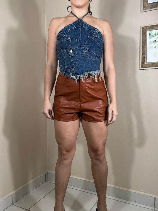 Noel Vegan Leather Shorts